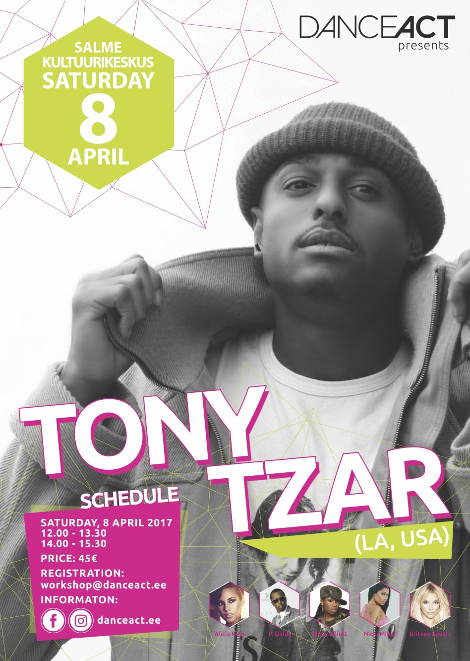 TONY TZAR workshop » 8. aprillil Salme Kultuurikeskuses (Tallinn, Estonia)